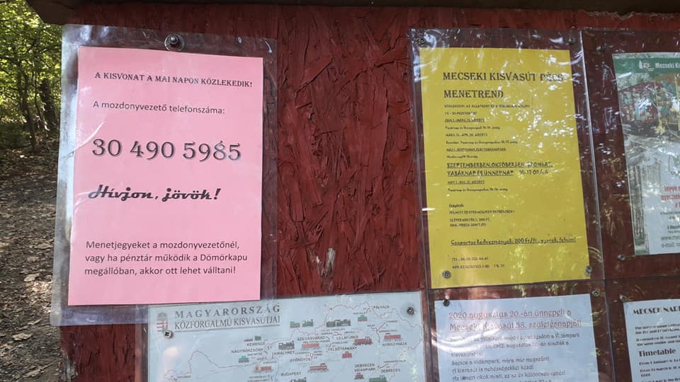 Flóra pihenő kisvonat felirat