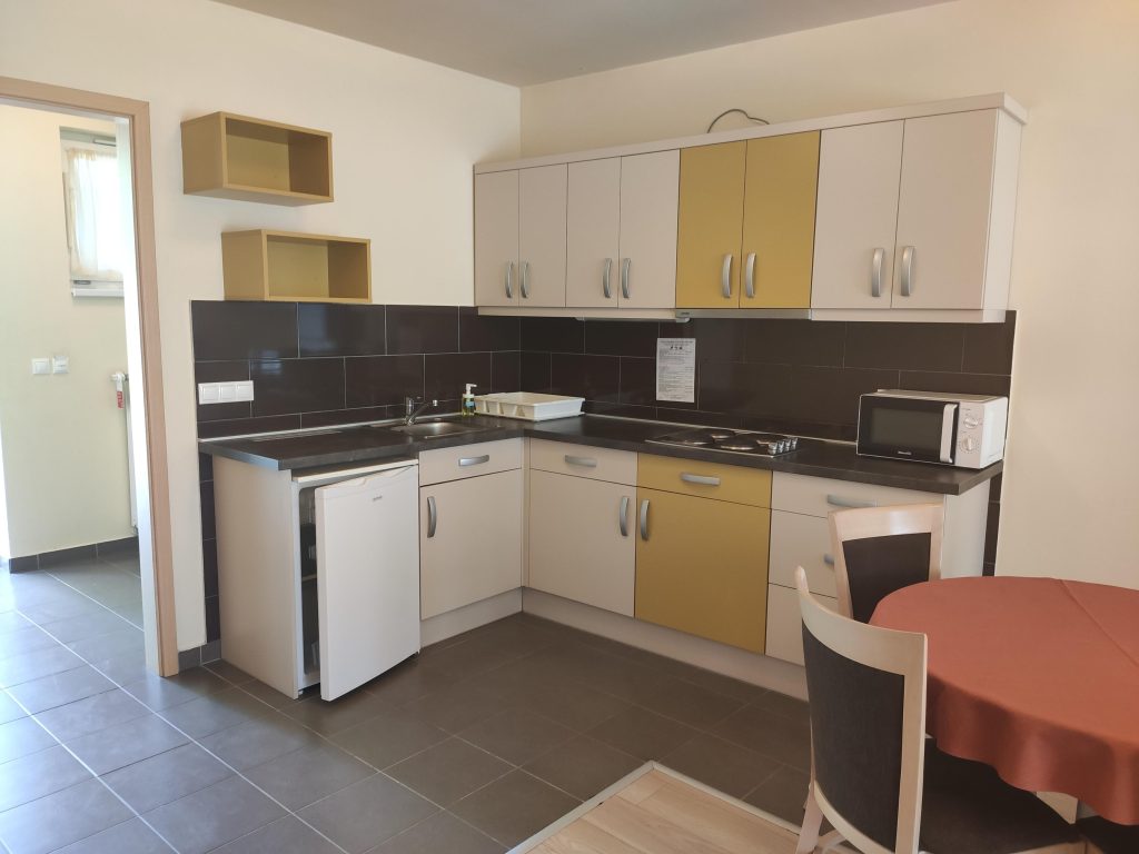 Harkány Dráva hotel apartman konyha